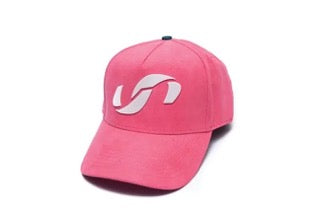 Suede Pink Hat Silicone Logo