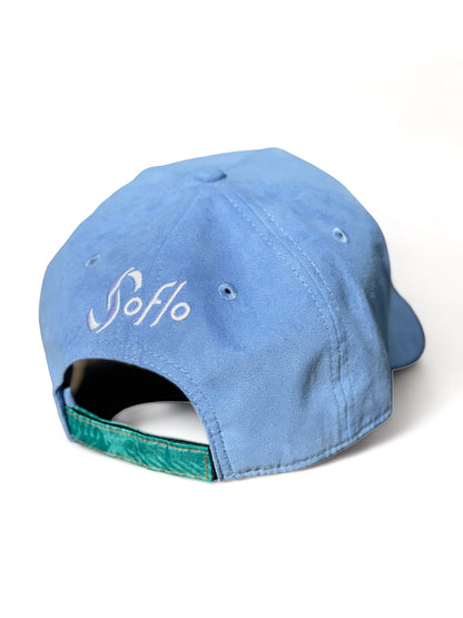 Suede Blue Hat Silicone Logo